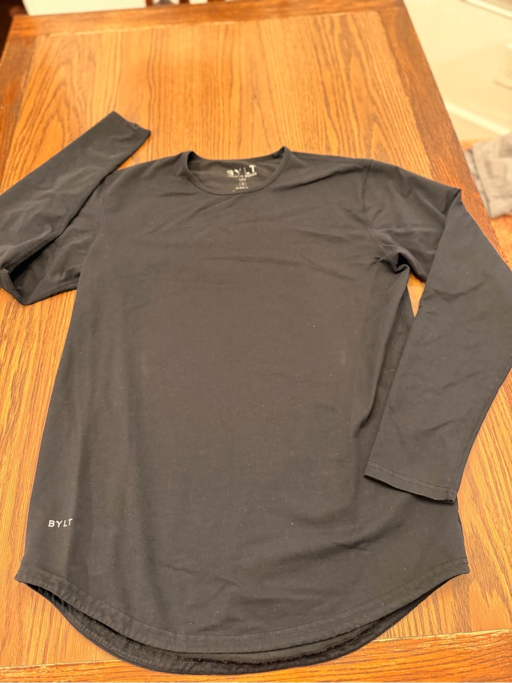 BYLT Basics Black Long Sleeve Crew Tee